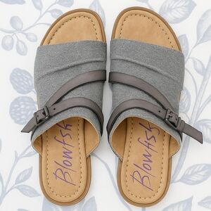 Blowfish Gray Sandals Crossover Slip-On